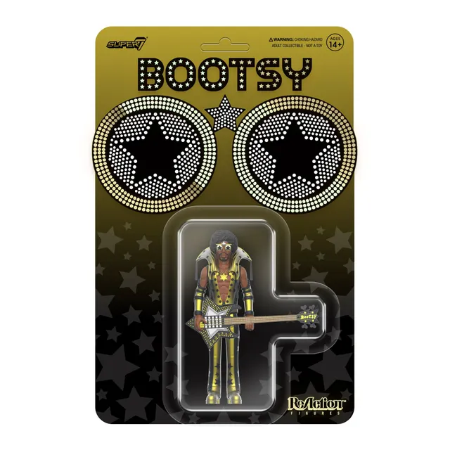 Super7 ReAction Bootsy Collins Black Gold figurina bas