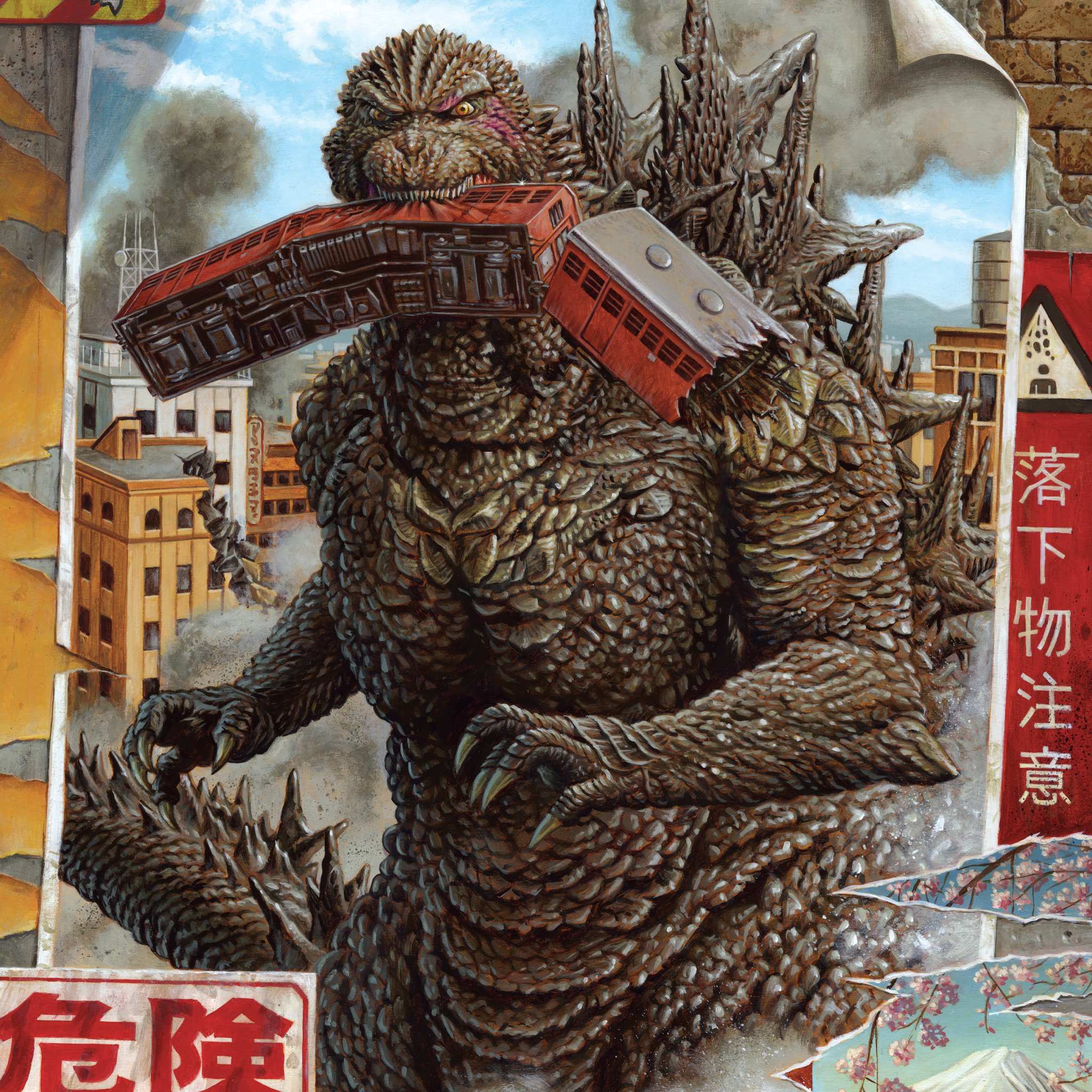 Super7 Toho Popup Godzilla Station poster 18x24 monștri