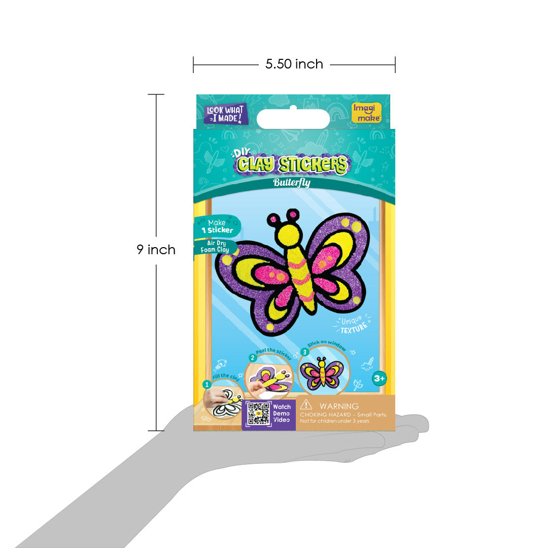 Imagimake Clay Stickers Butterfly set 6 stickere fluturi