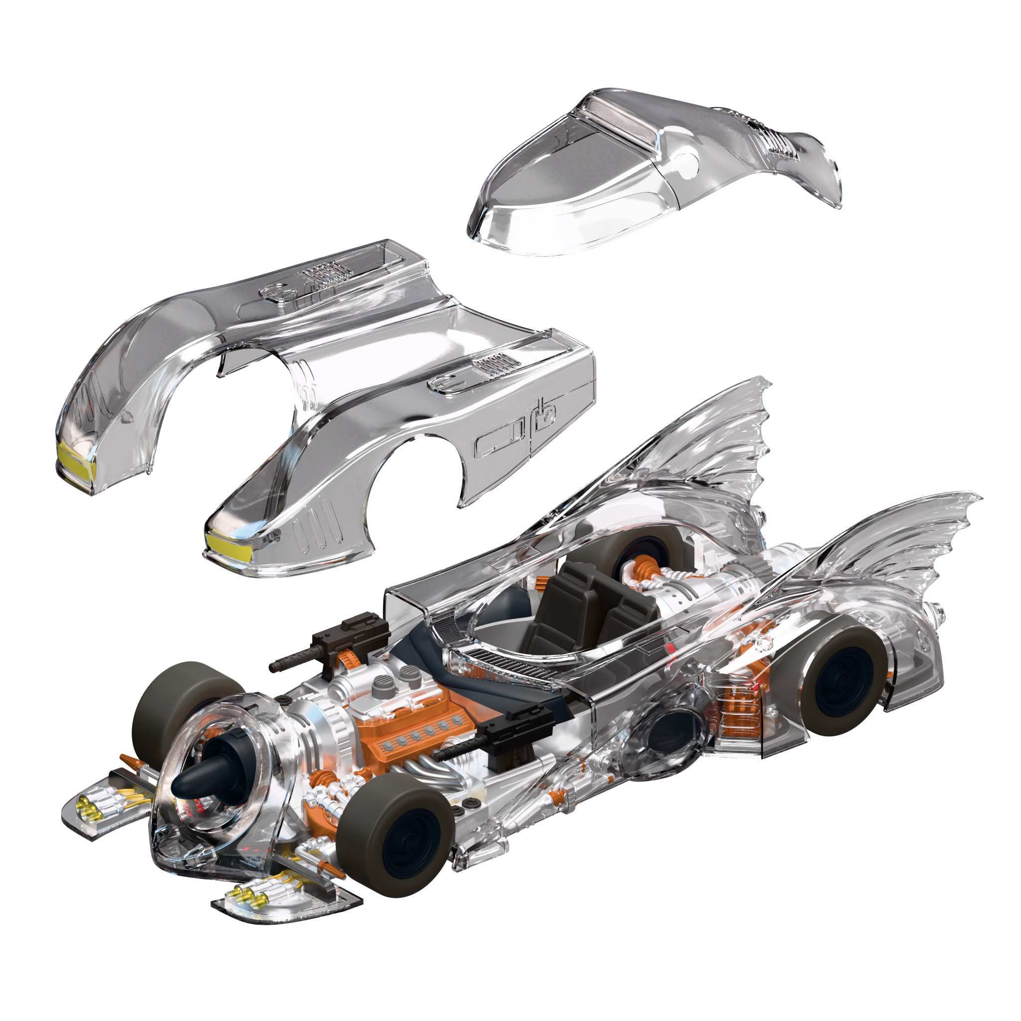 Super7 Super Cyborg Batmobile 1989 masinuta transparent Clear