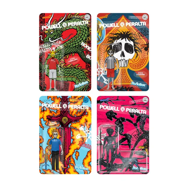 Super7 Powell-Peralta ReAction Wave 1 set 4 figurine skate color