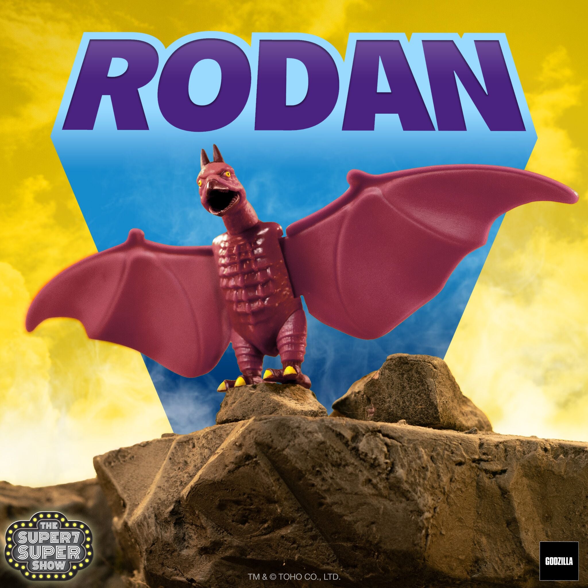 Super7 Rodan Shogun Dark Red figurina SDCC aripi mobile