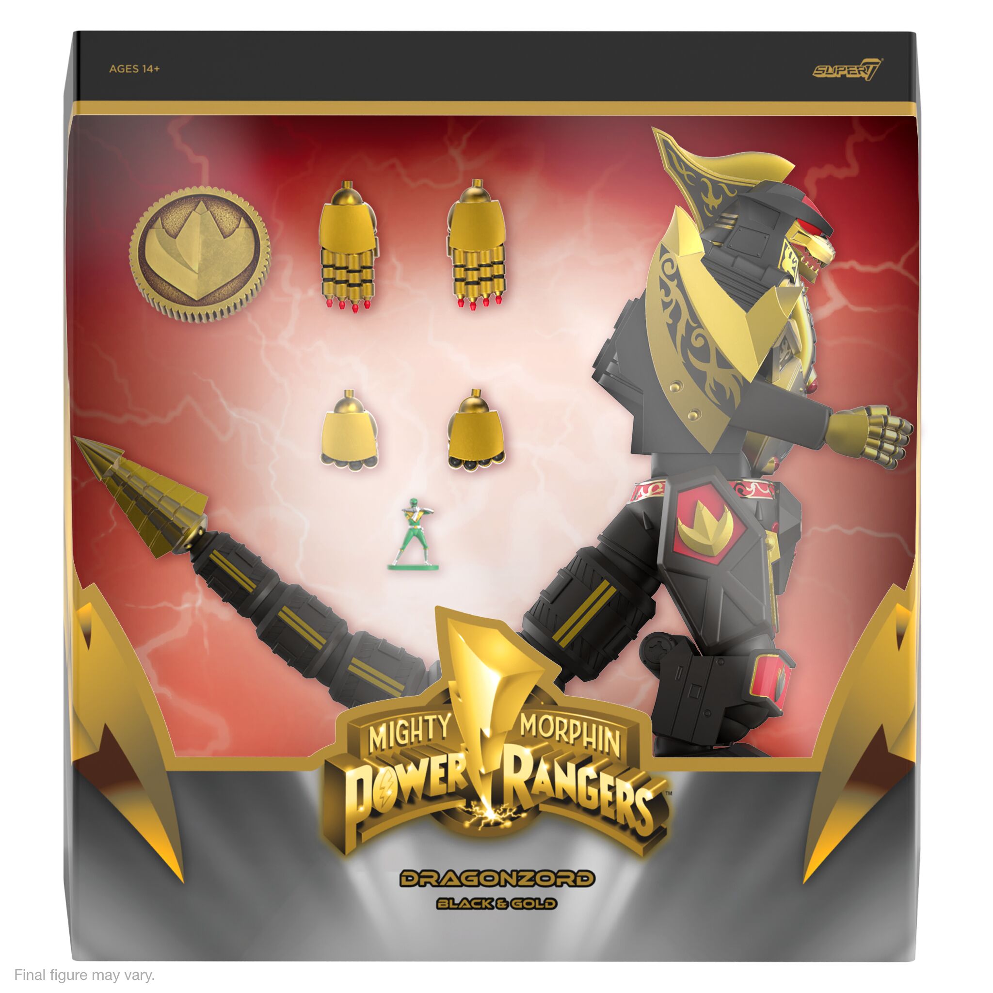 Super7 Power Rangers Ultimates figurină DragonZord Black Gold 23cm