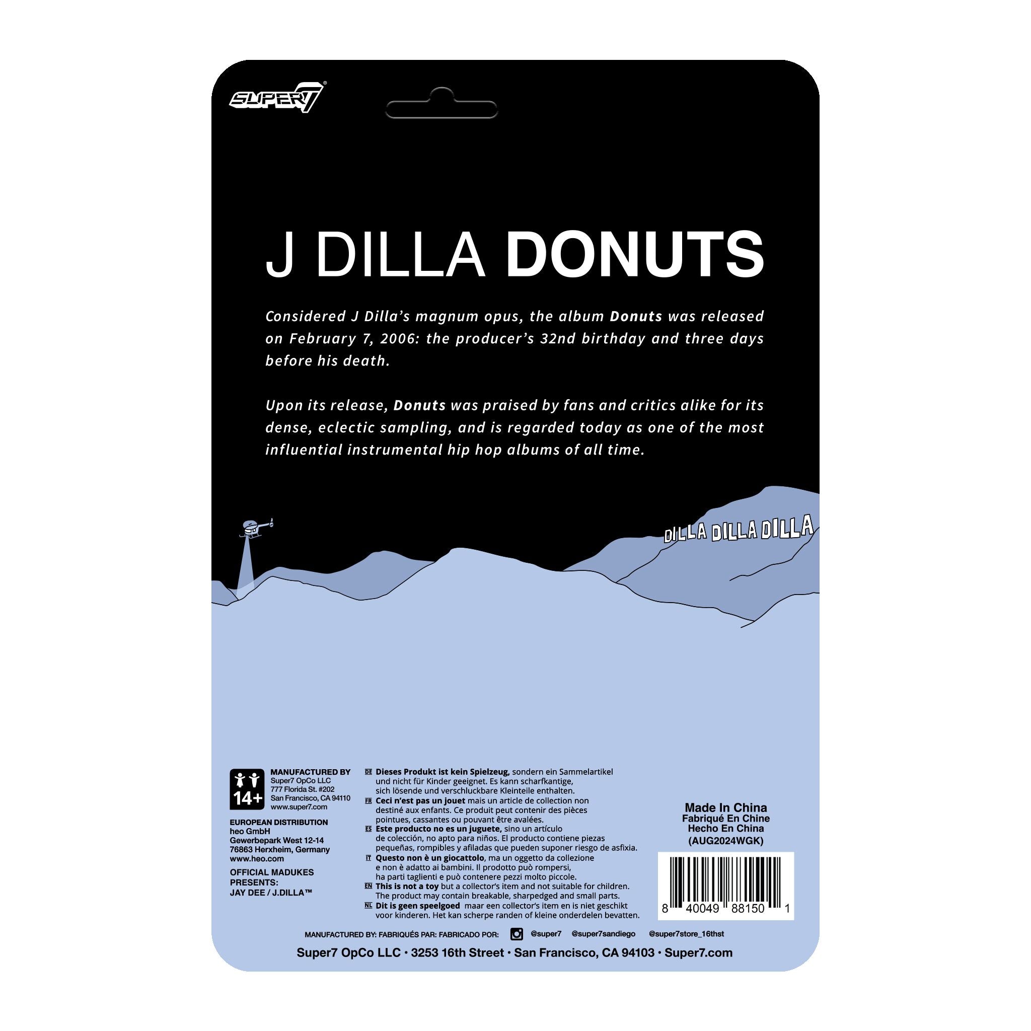 Super7 ReAction J Dilla Donuts Smile figurină