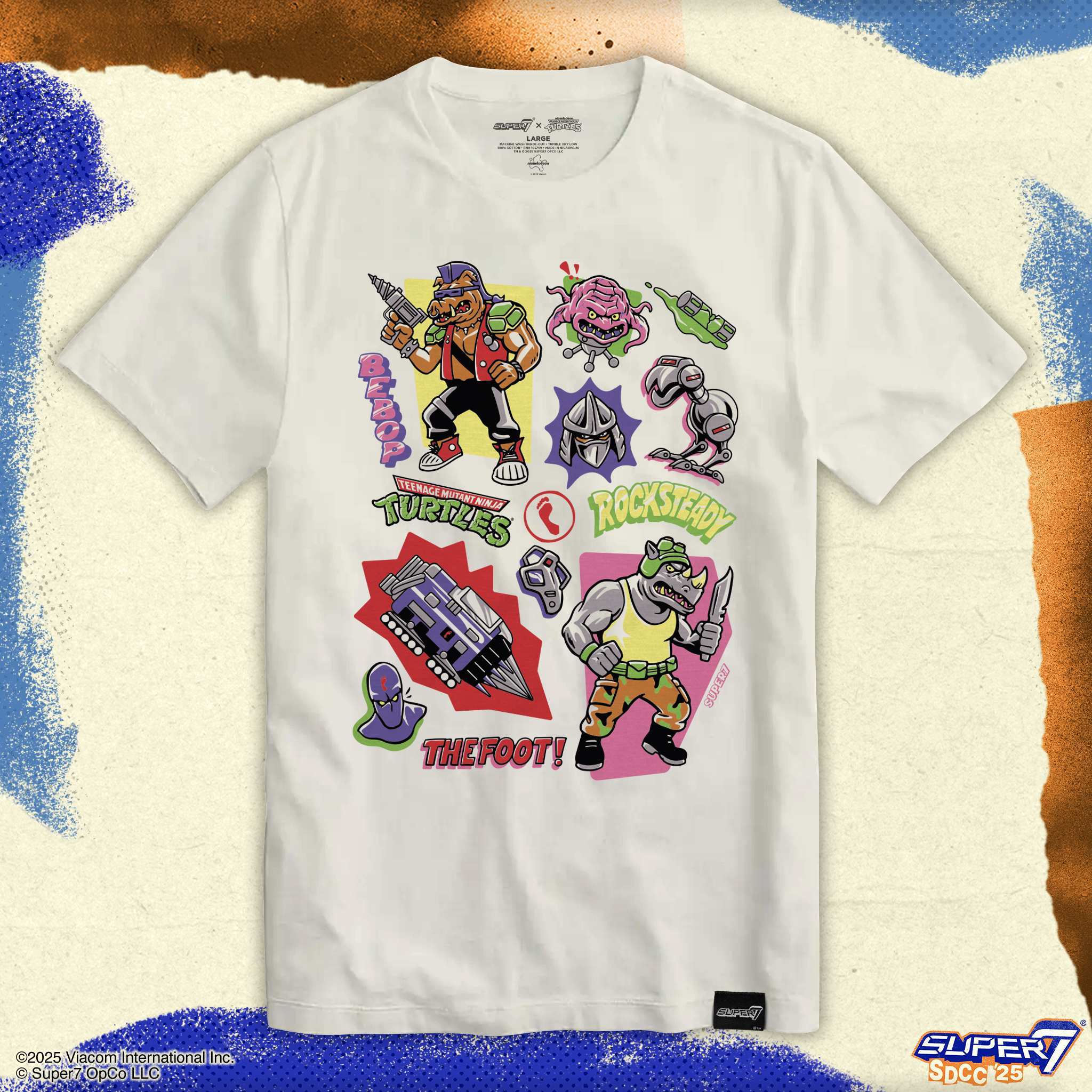 Super7 Testoasele Ninja Bebop Rocksteady tricou citron bumbac