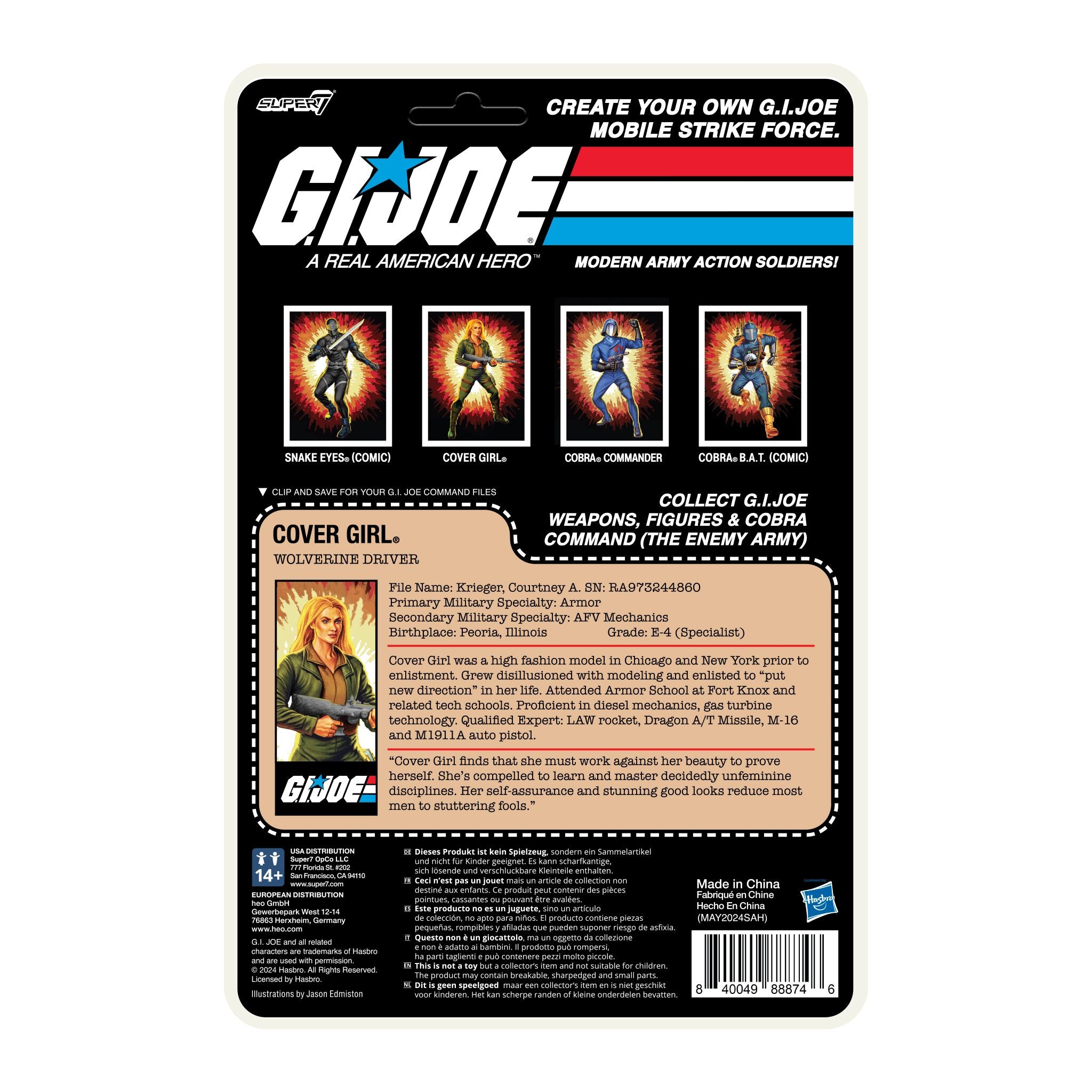Super7 G.I. Joe ReAction+ Wave 01 figurină Cover Girl blondă
