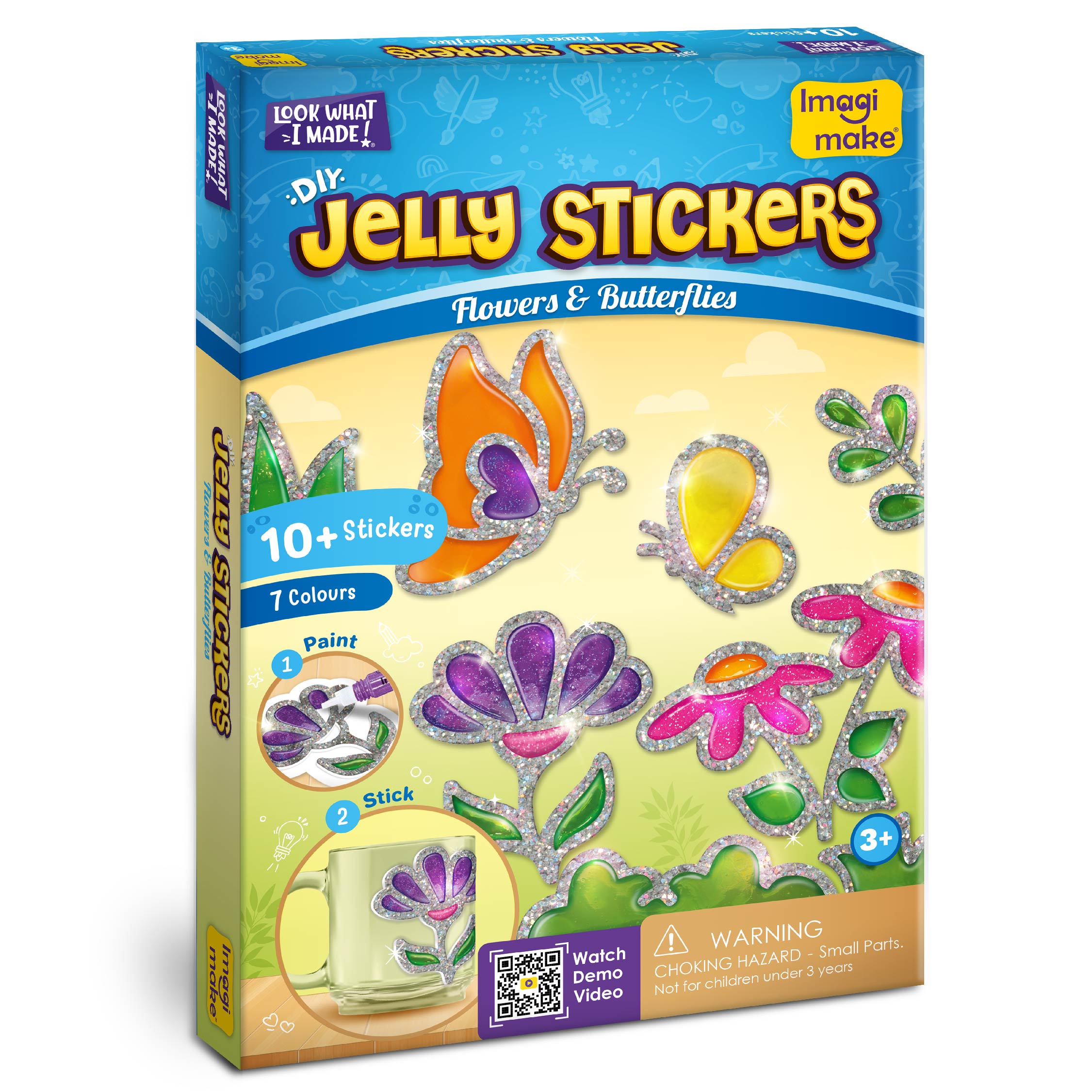 Imagimake Jelly Stickers set stickere 3D fluturi flori