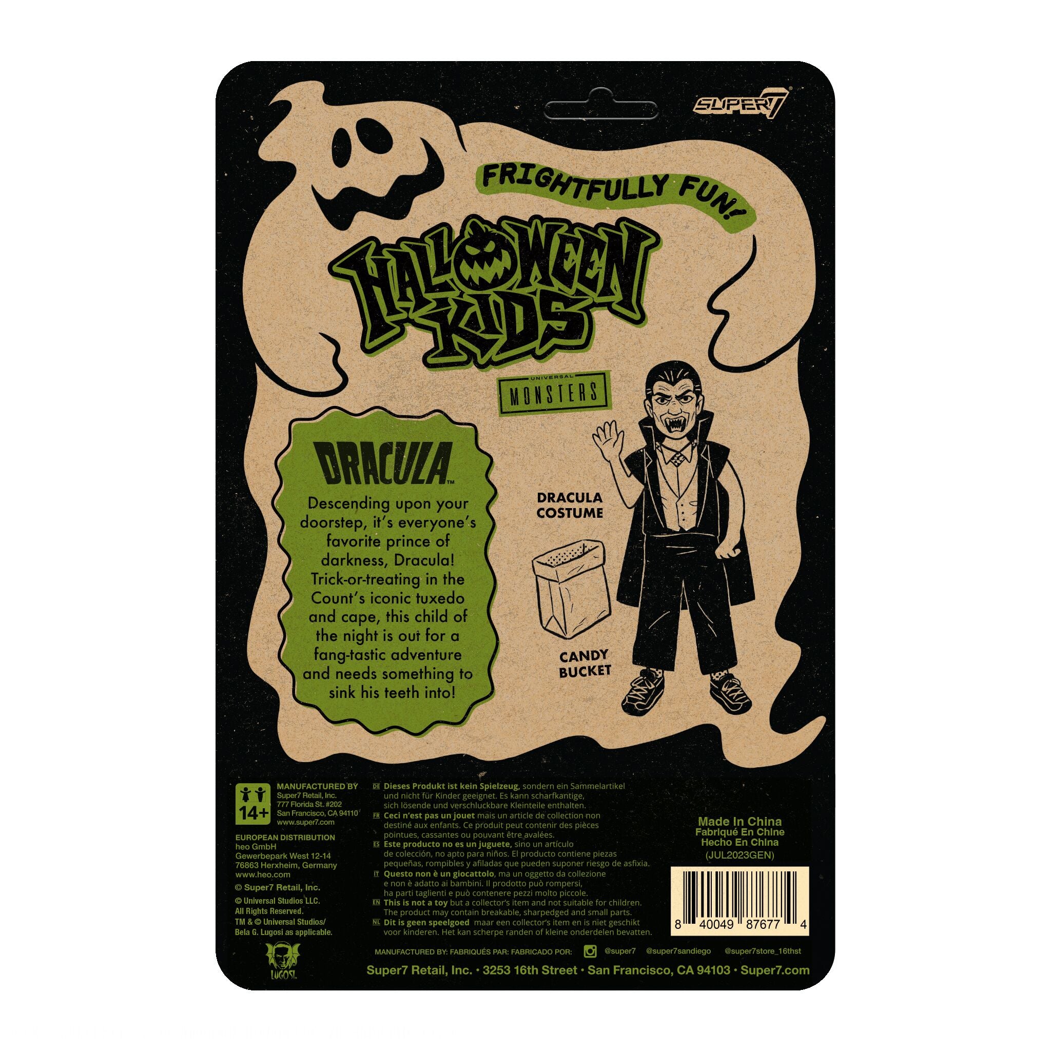 Super7 Halloween Kids Dracula Boy figurina 9,5 cm cu sac
