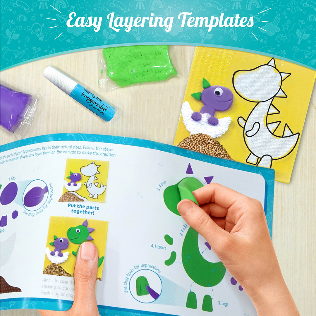 Imagimake Clay Murals Dino set pictura lut dinozauri