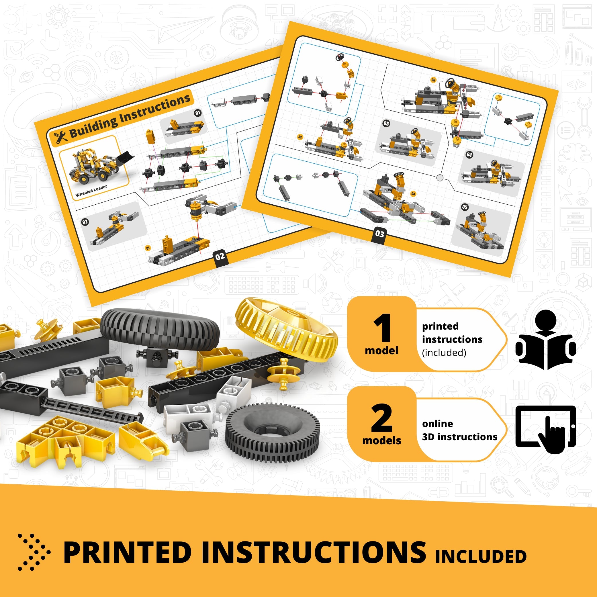 Engino Creative Builder Wheeled Loader set utilaje 3 modele 6+