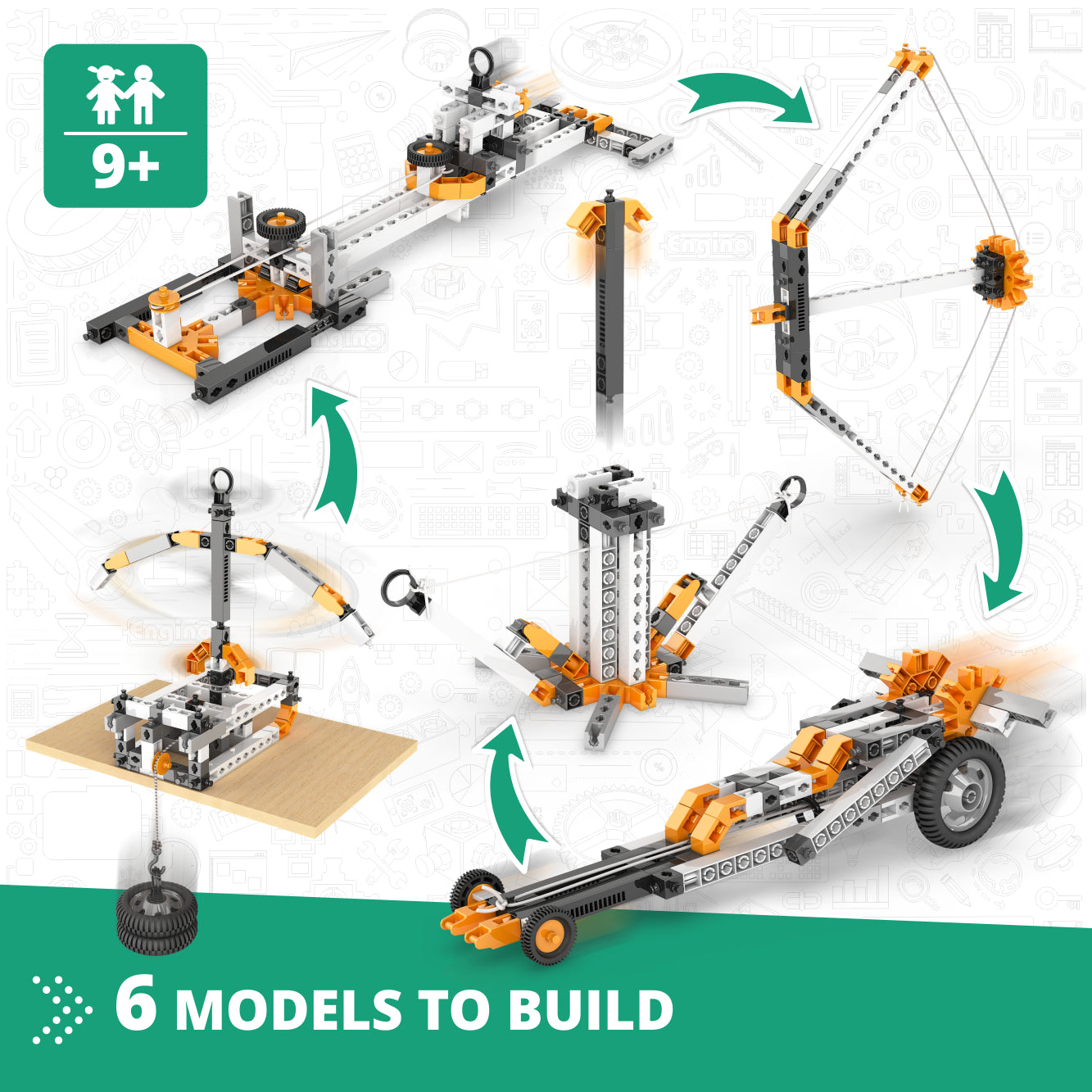 Engino Discovering STEM Physics Laws set constructie 6 modele inertie