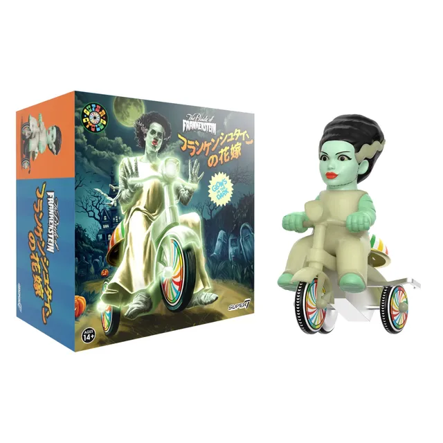 Super7 Super Cycles Bride of Frankenstein tricicleta glow