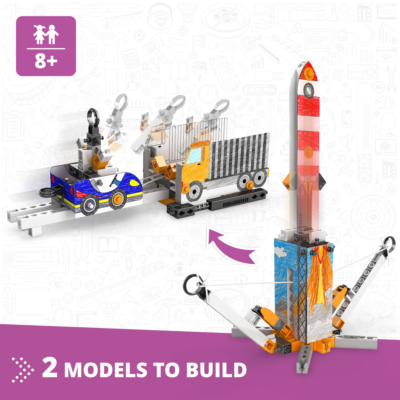 Engino STEAM Labs Inertia kit constructie 2 modele 8+