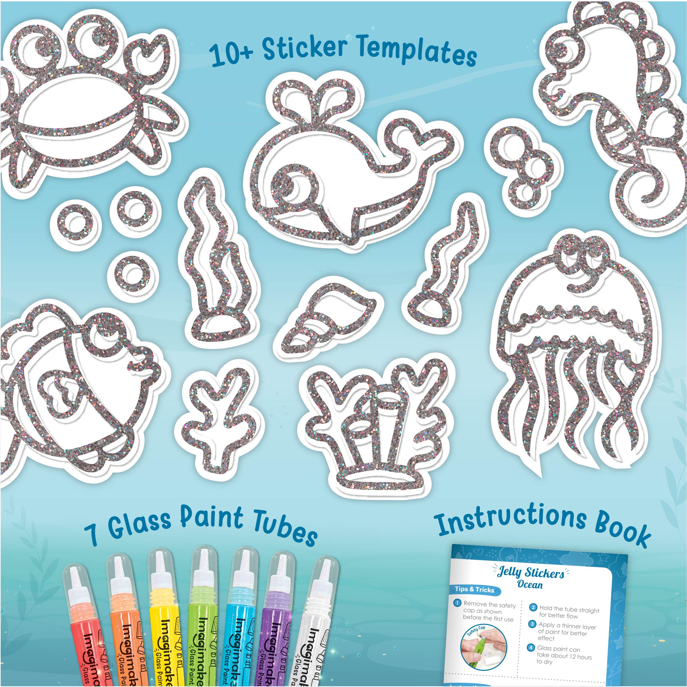 Imagimake Jelly Stickers Ocean set stickere 6 buc