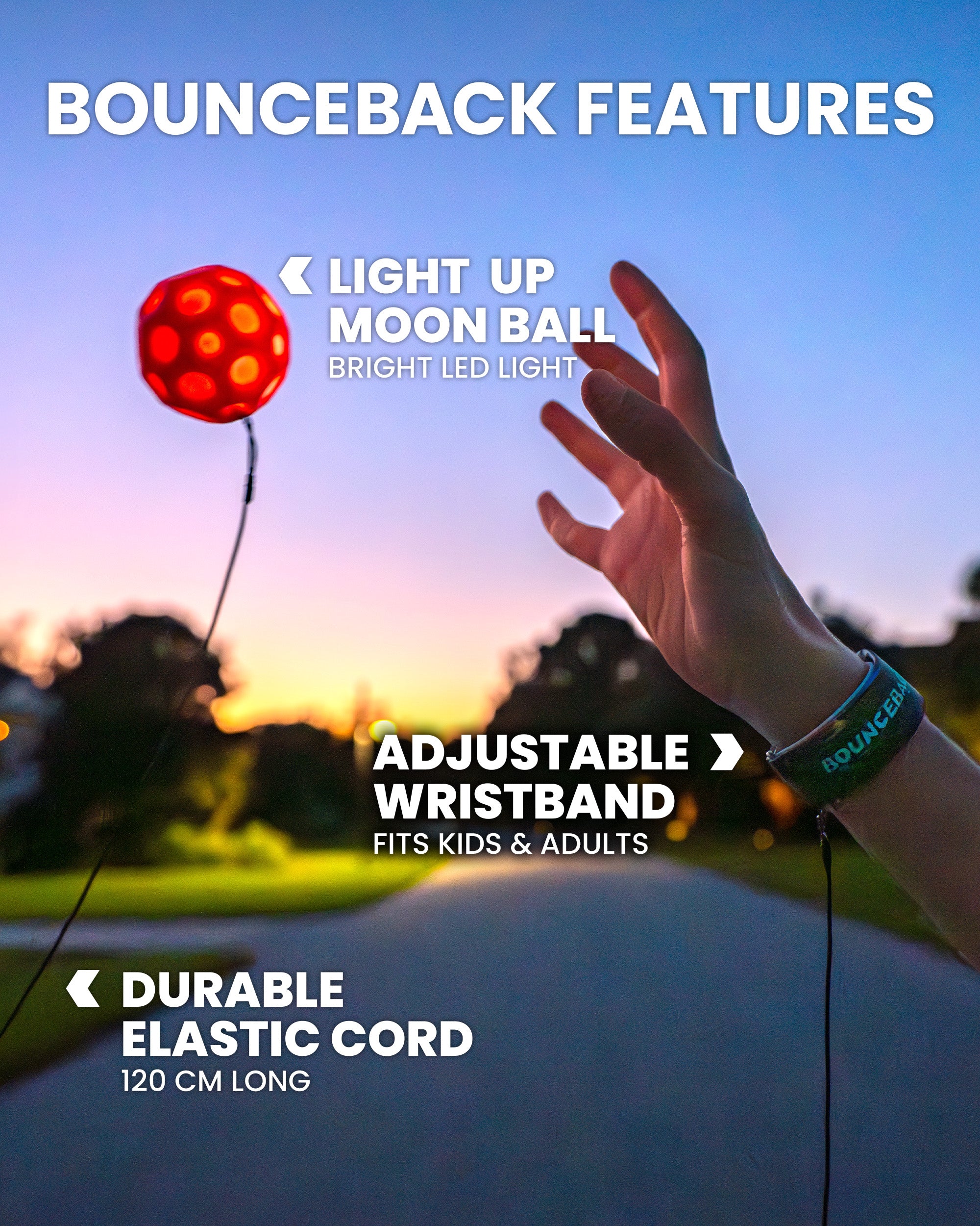 Waboba LED Bounceback Moonshine minge luminoasă
