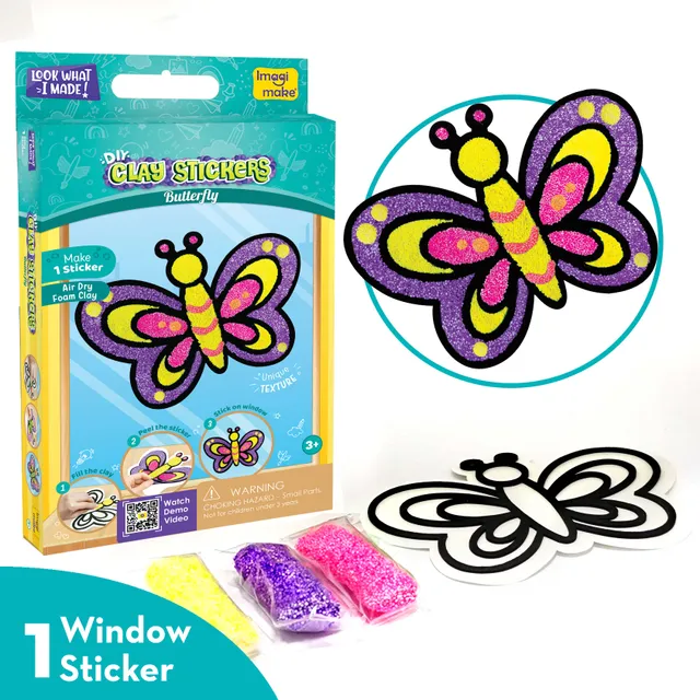 Imagimake Clay Stickers Butterfly set plastilina 3 culori