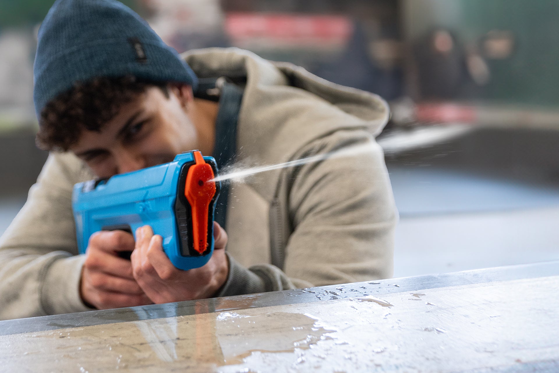 SpyraGO pistol apa compact albastru ploaie usoara