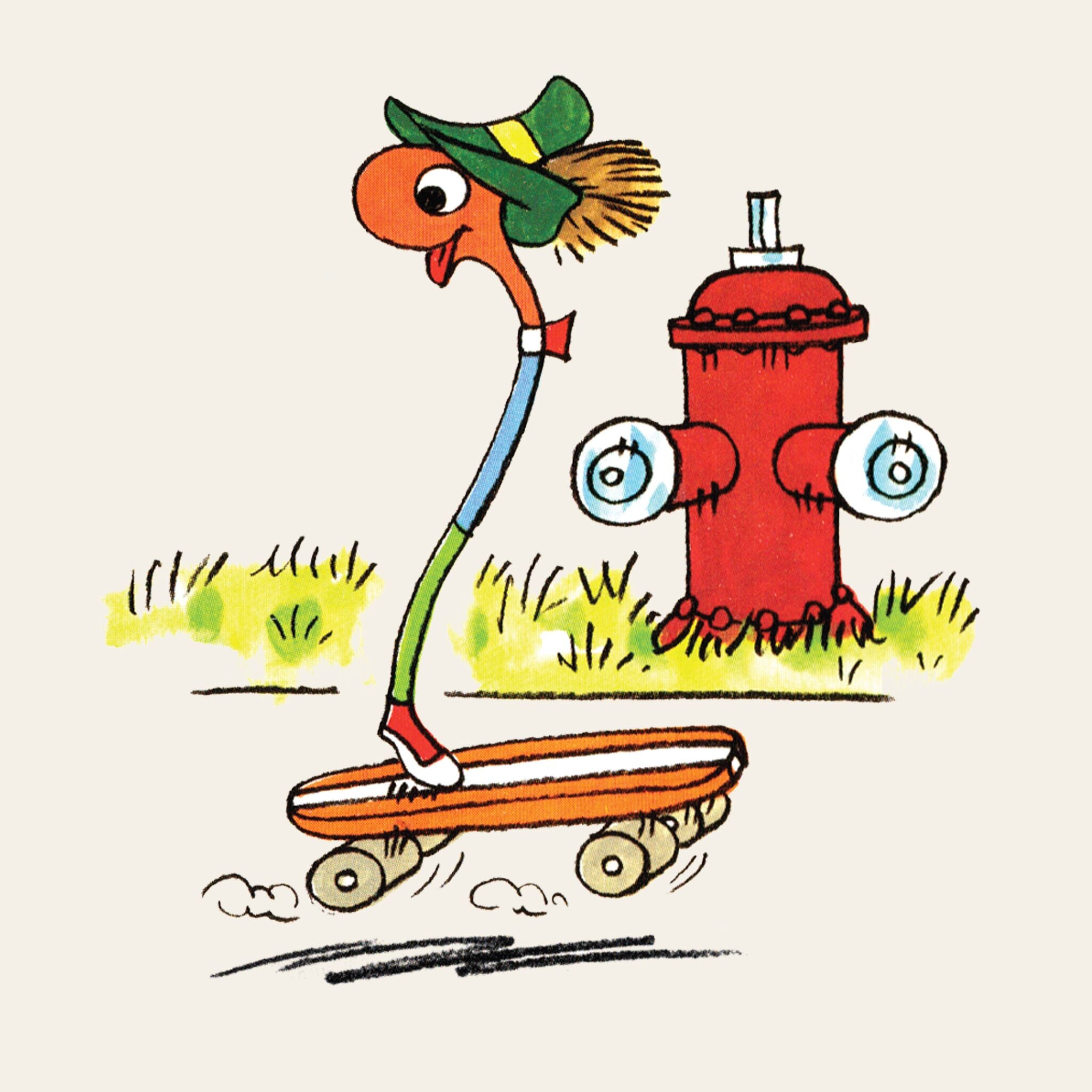 Super7 Richard Scarry Lowly Worm Skates tricou alb bumbac