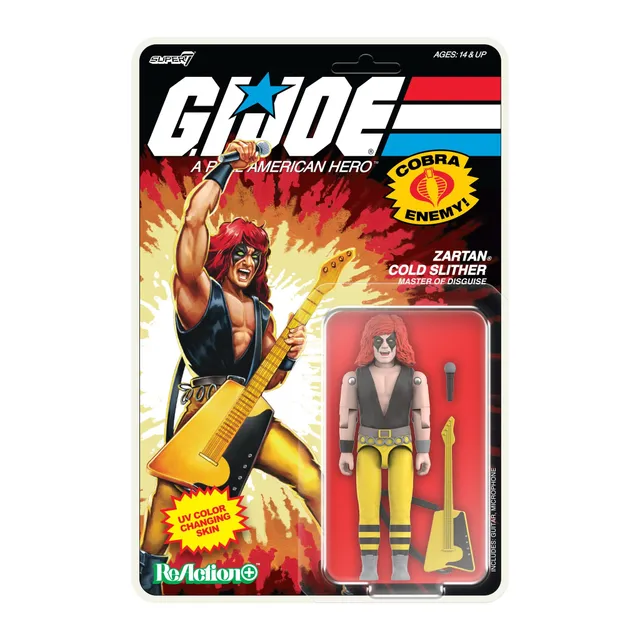 Super7 ReAction+ Zartan Cold Slither figurină cartoon UV