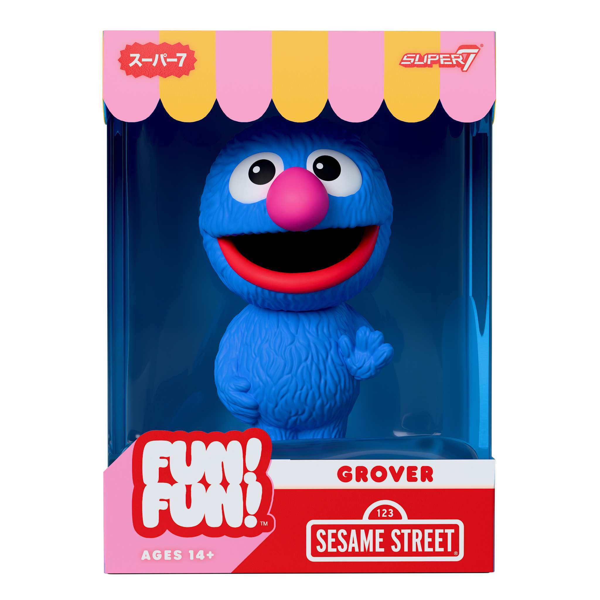 Super7 Sesame Street Fun Fun Wave 01 Grover figurina 13 cm albastru