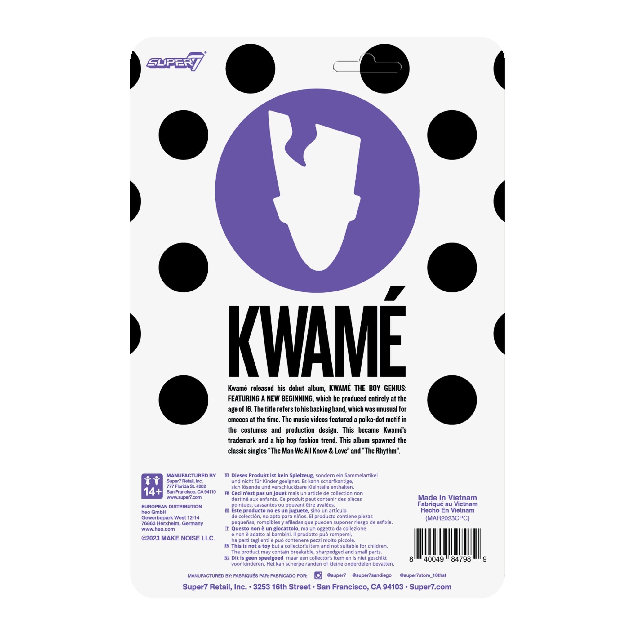 Super7 Kwame ReAction Wave 02 White Black Polka Dot figurina