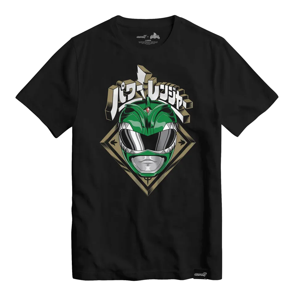 Super7 Mighty Morphin Power Rangers Green Ranger Helmet tricou negru