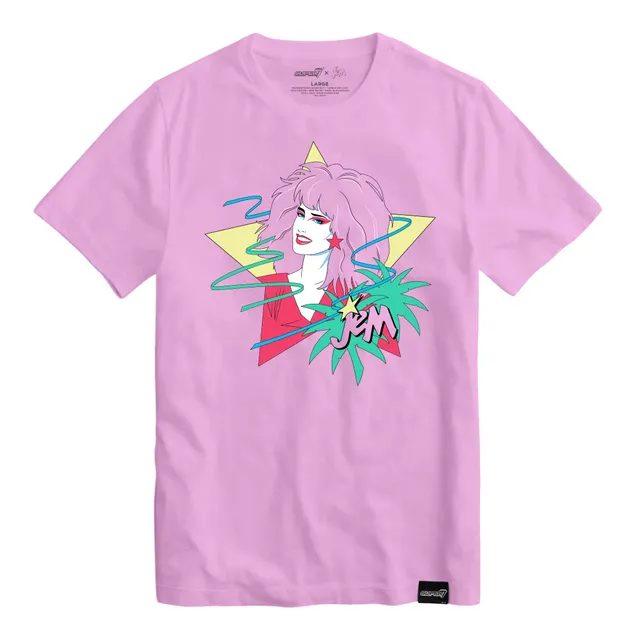 Super7 Jem Holograms Portrait Star tricou roz bumbac
