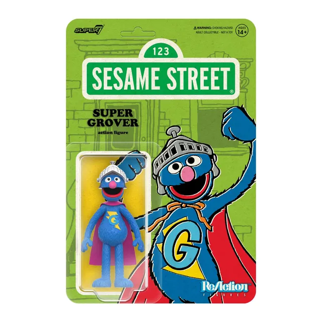 Super7 Sesame Street ReAction Super Grover figurina 3,75"
