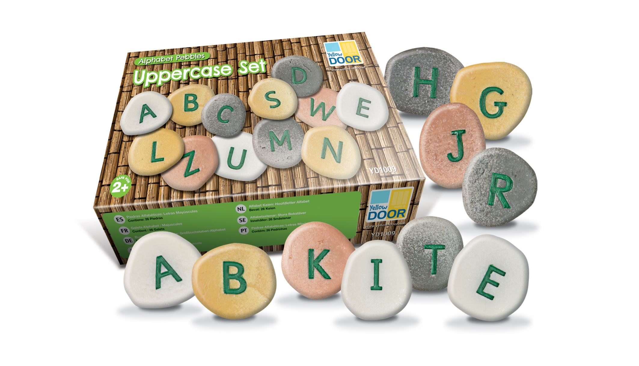 Yellow Door Alphabet Pebbles pietre litere mari rezistente exterior