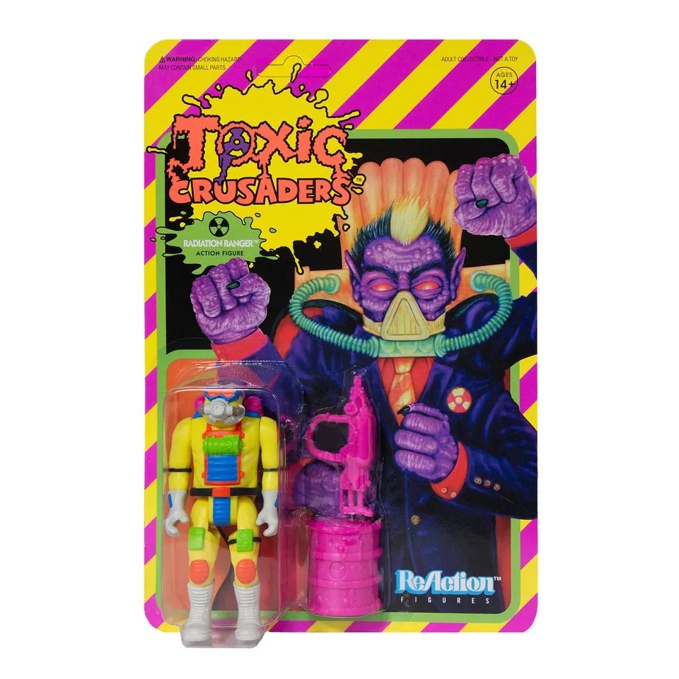 Super7 Toxic Crusaders ReAction Radiation Ranger figurina