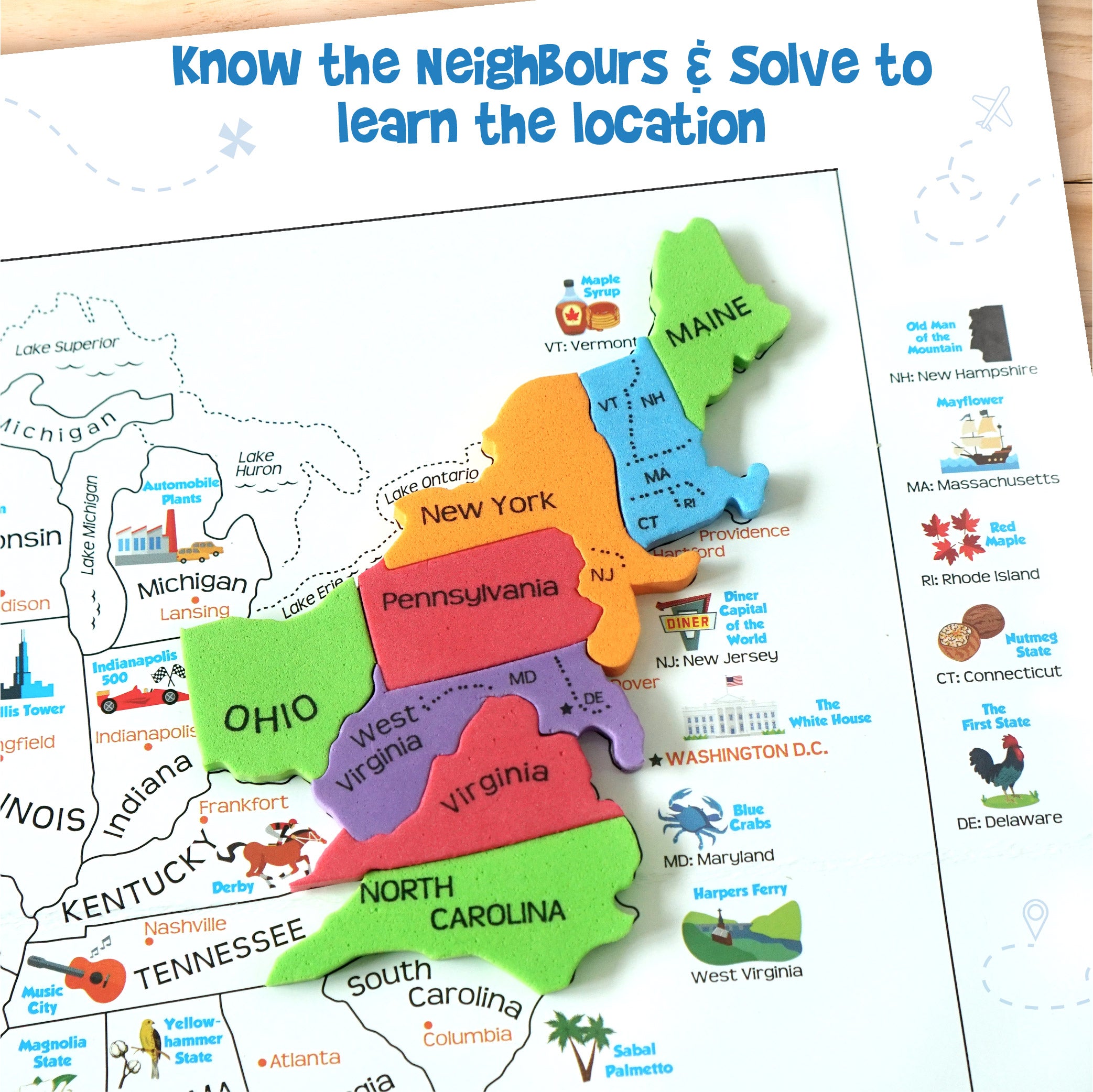 Imagimake Mapology USA puzzle harta 44 state 4 ani+
