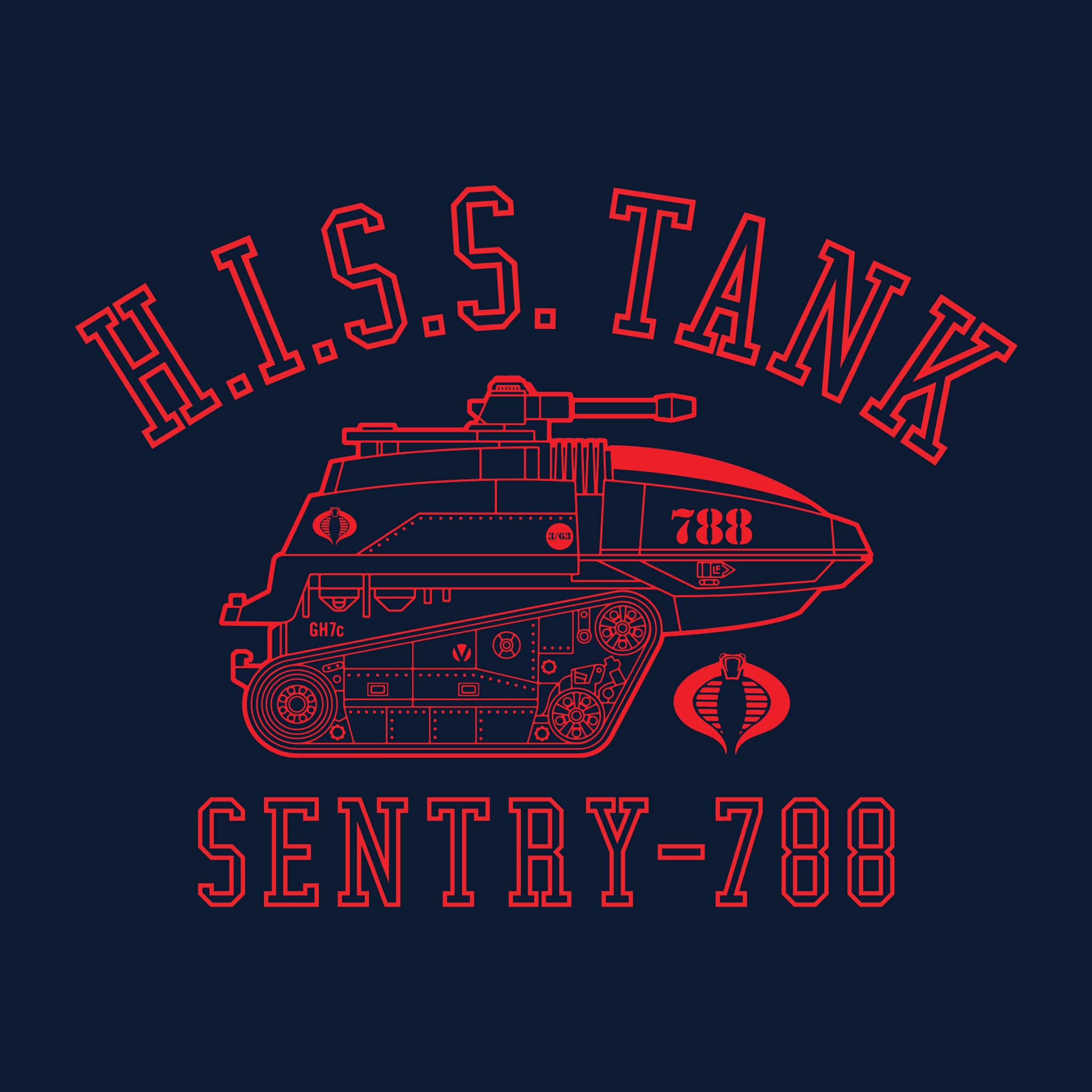 Super7 G.I. Joe Hiss Tank tricou bleumarin bumbac