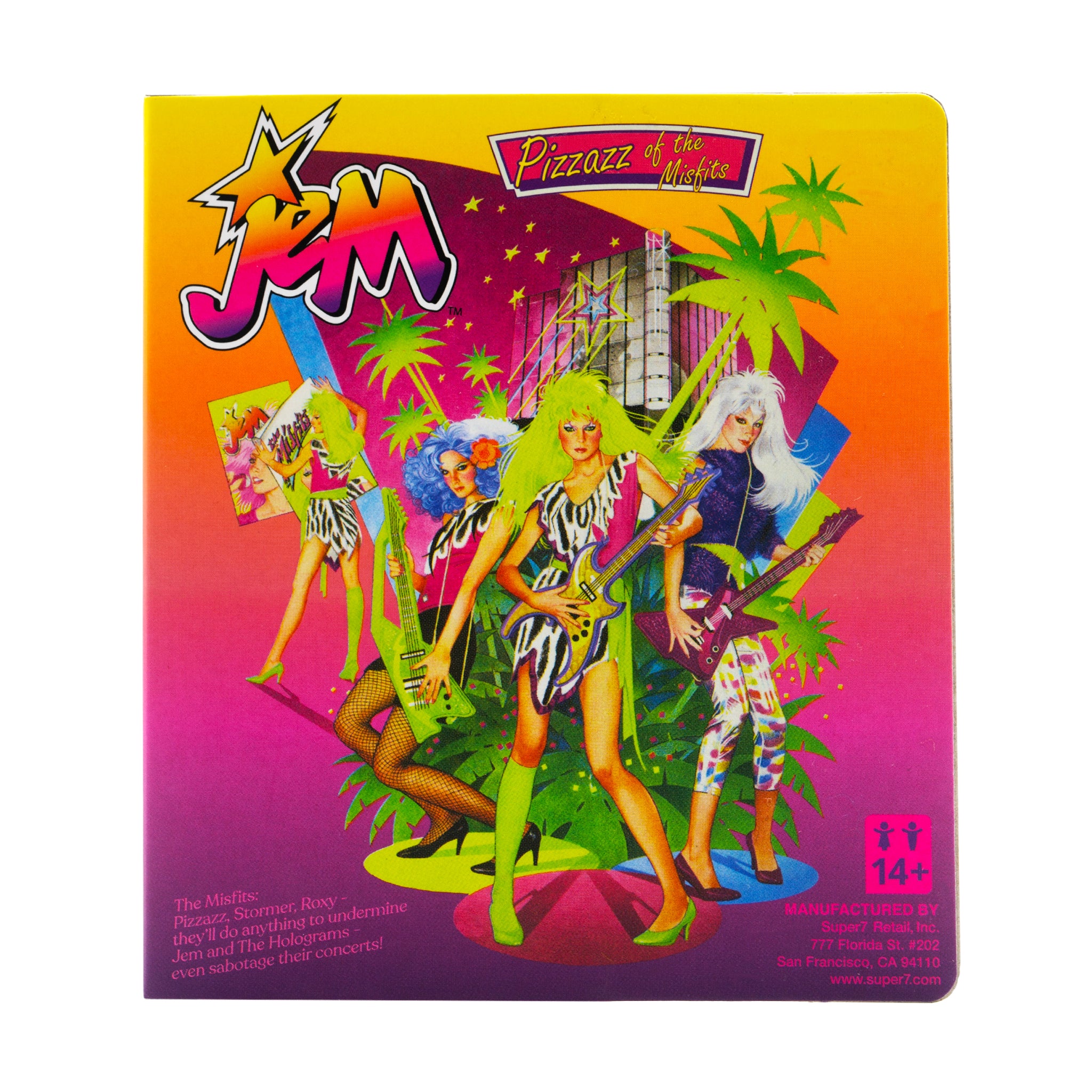 Super7 Jem ReAction Pizzaz Neon figurina 9,5 cm retro