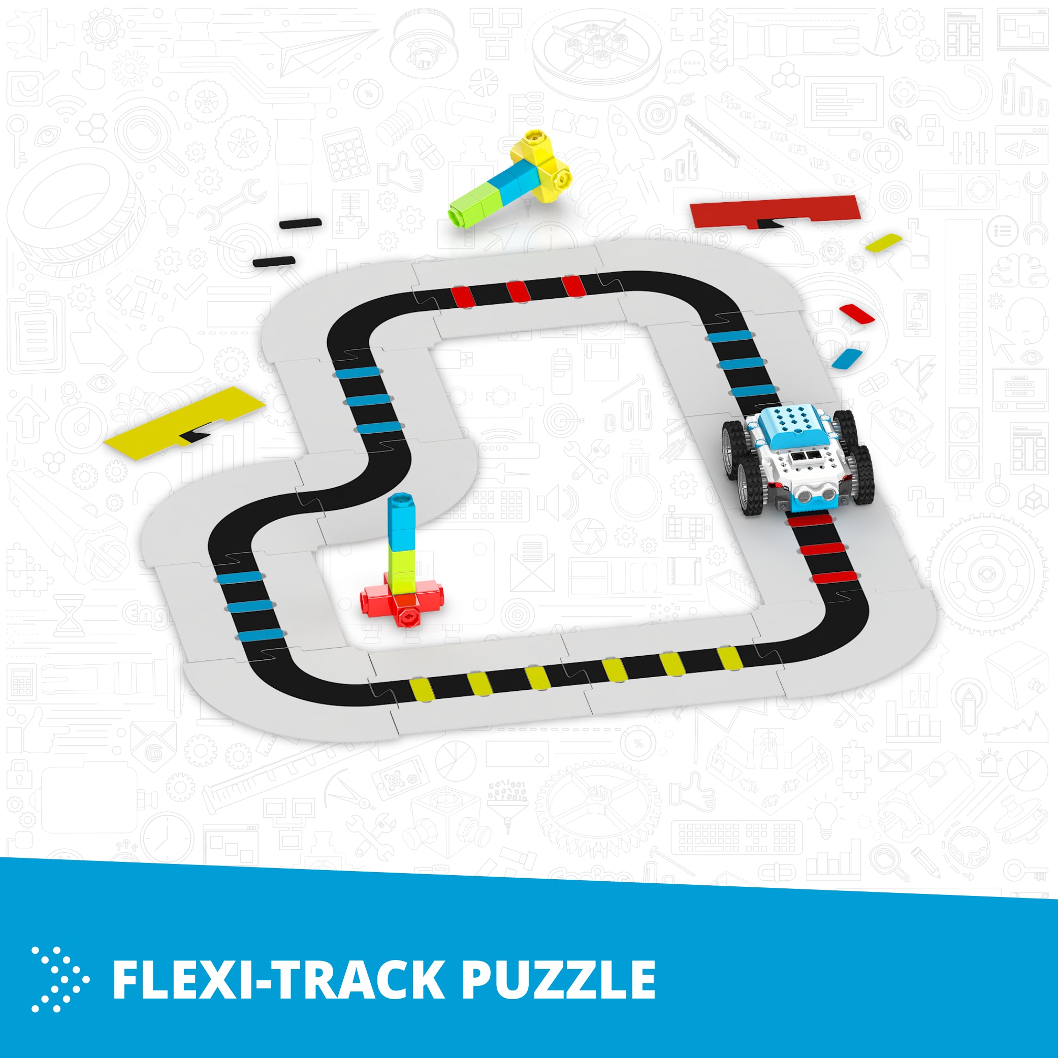 Engino Flexi-Track Puzzle EP05.1 pistă roboți codare