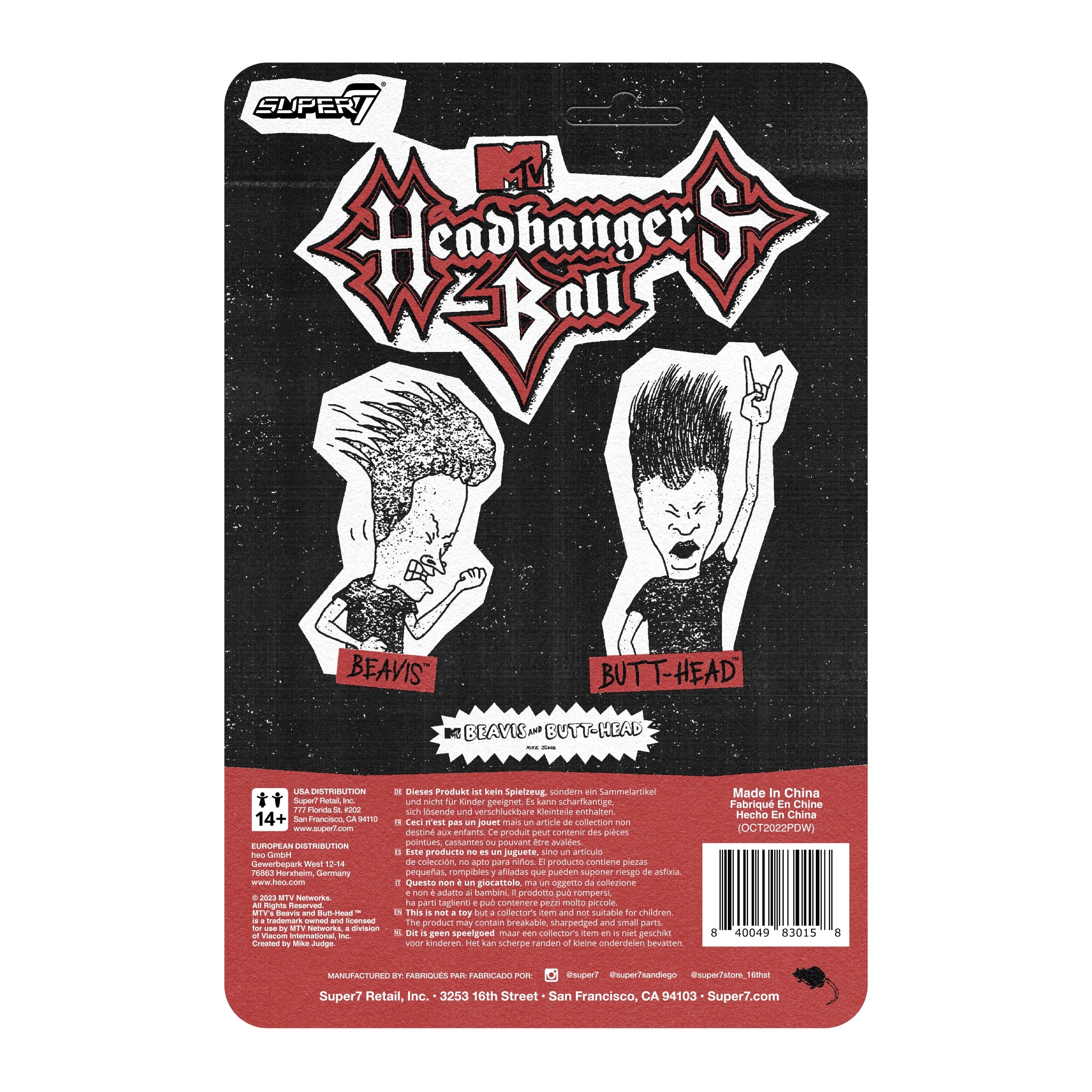 Super7 ReAction Butt-Head figurina Headbangers Ball 9,5 cm