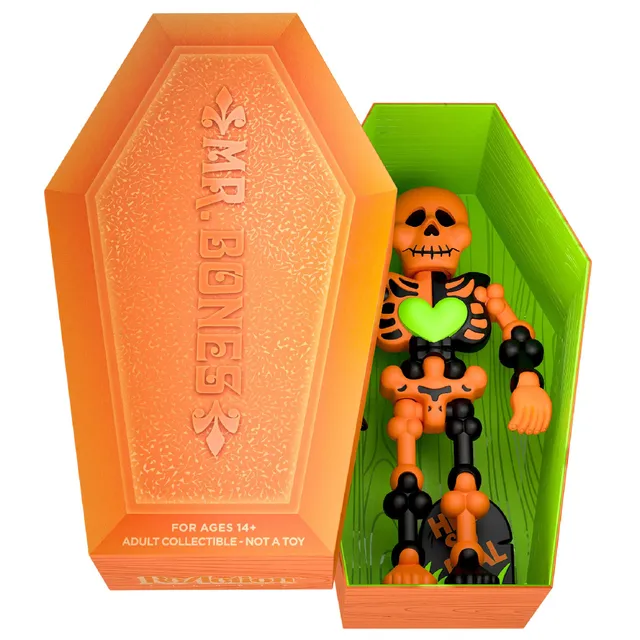 Super7 Mr. Bones Orange Black figurina sicriu Halloween