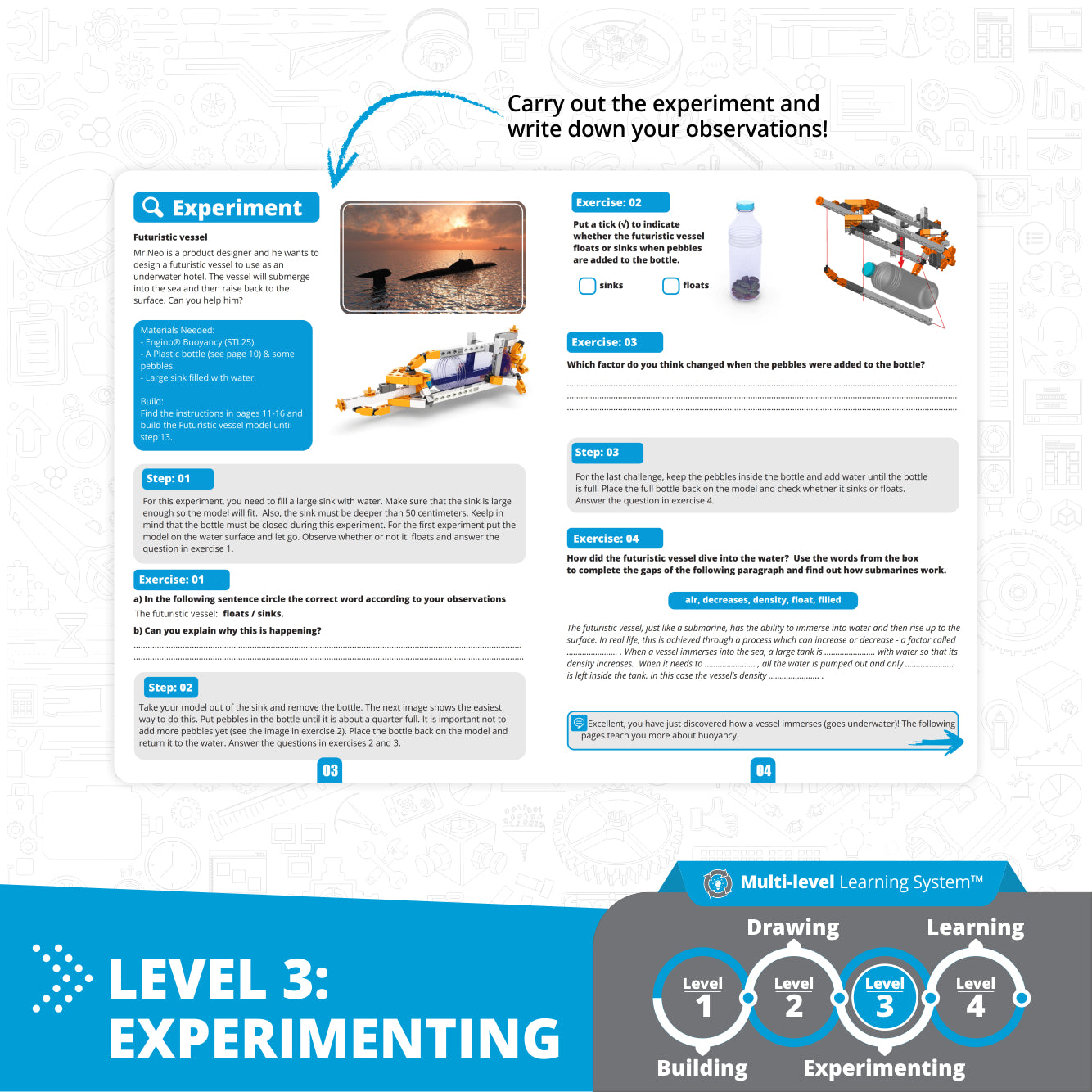 Engino STEAM Labs flotabilitate set experimente 8+