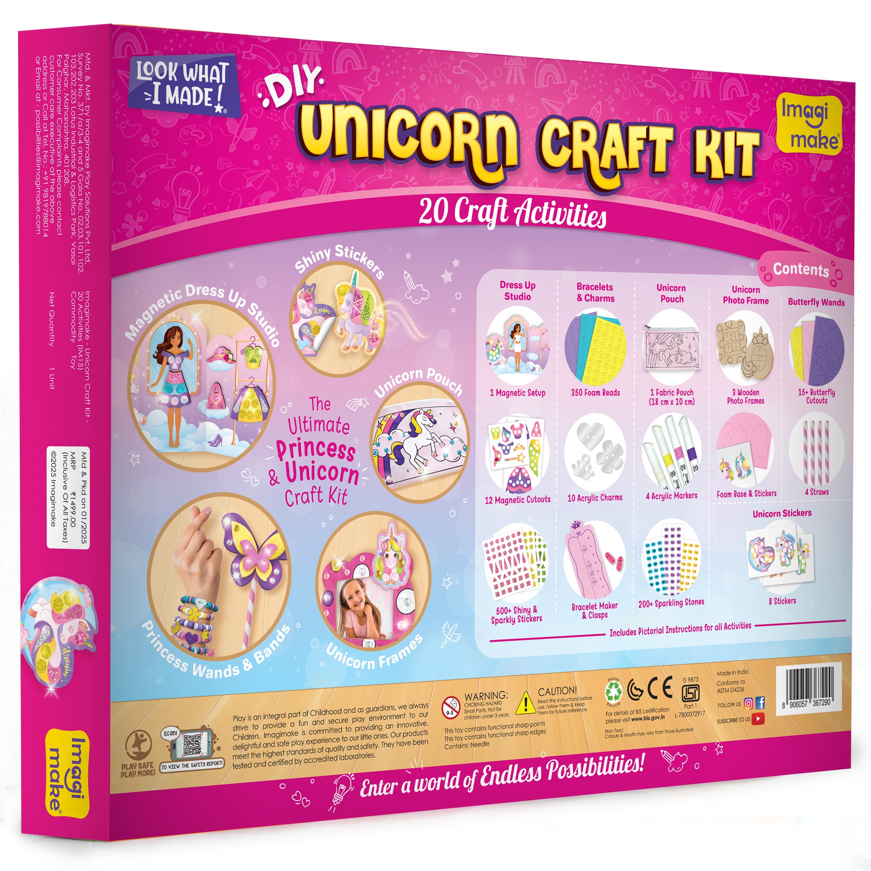 Imagimake Unicorn Craft Kit set creativitate fetite 5-9 ani