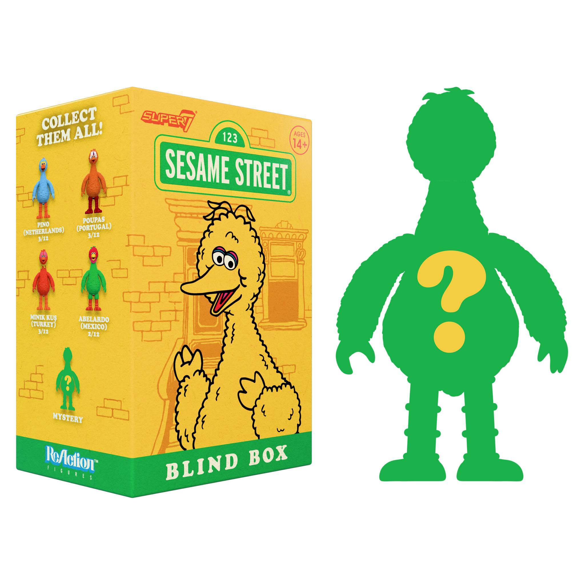 Super7 ReAction Big Bird Blind Box set 12 figurine 9,5 cm