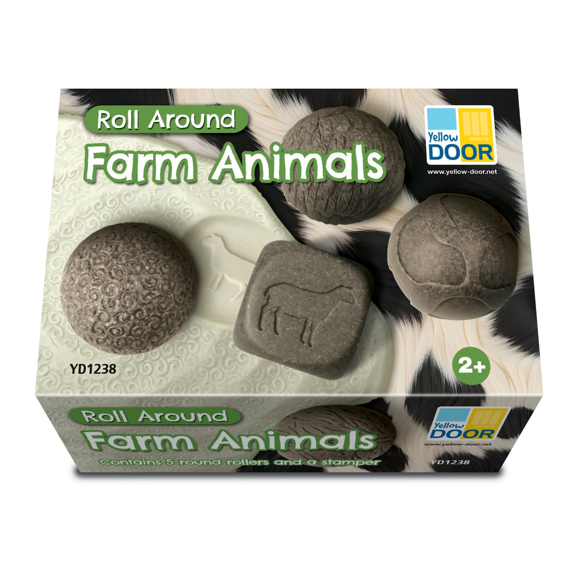 Yellow Door Roll Around role animale ferma 5 buc + stampila