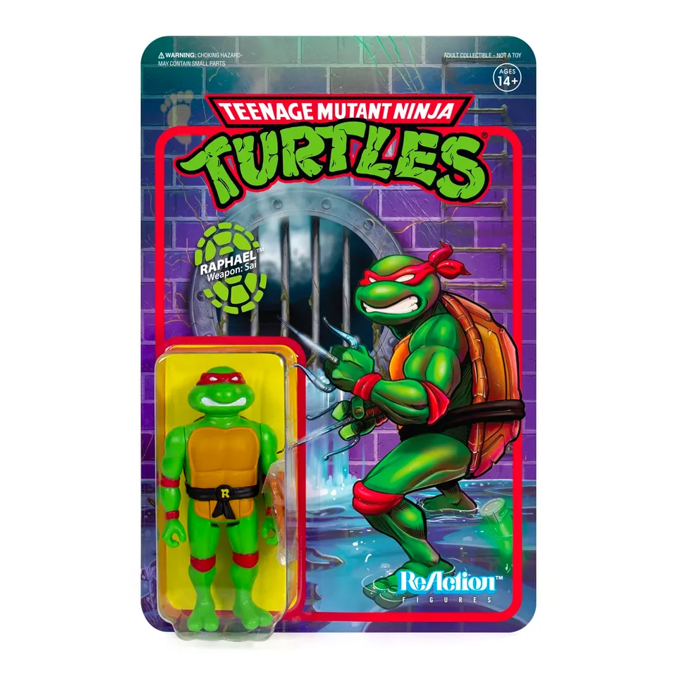 Super7 ReAction TMNT Raphael figurina articulata cu sai