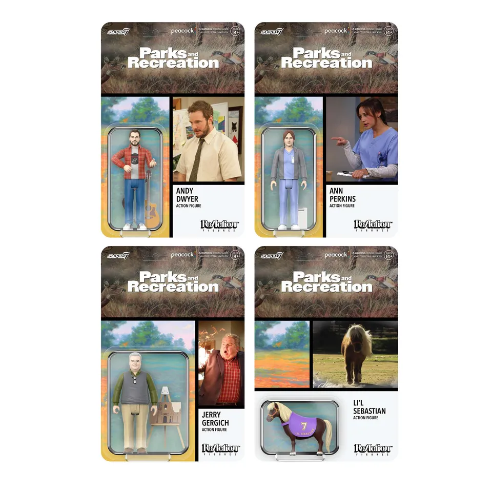 Super7 ReAction Parks and Recreation Wave 2 figurine set 4 serial
