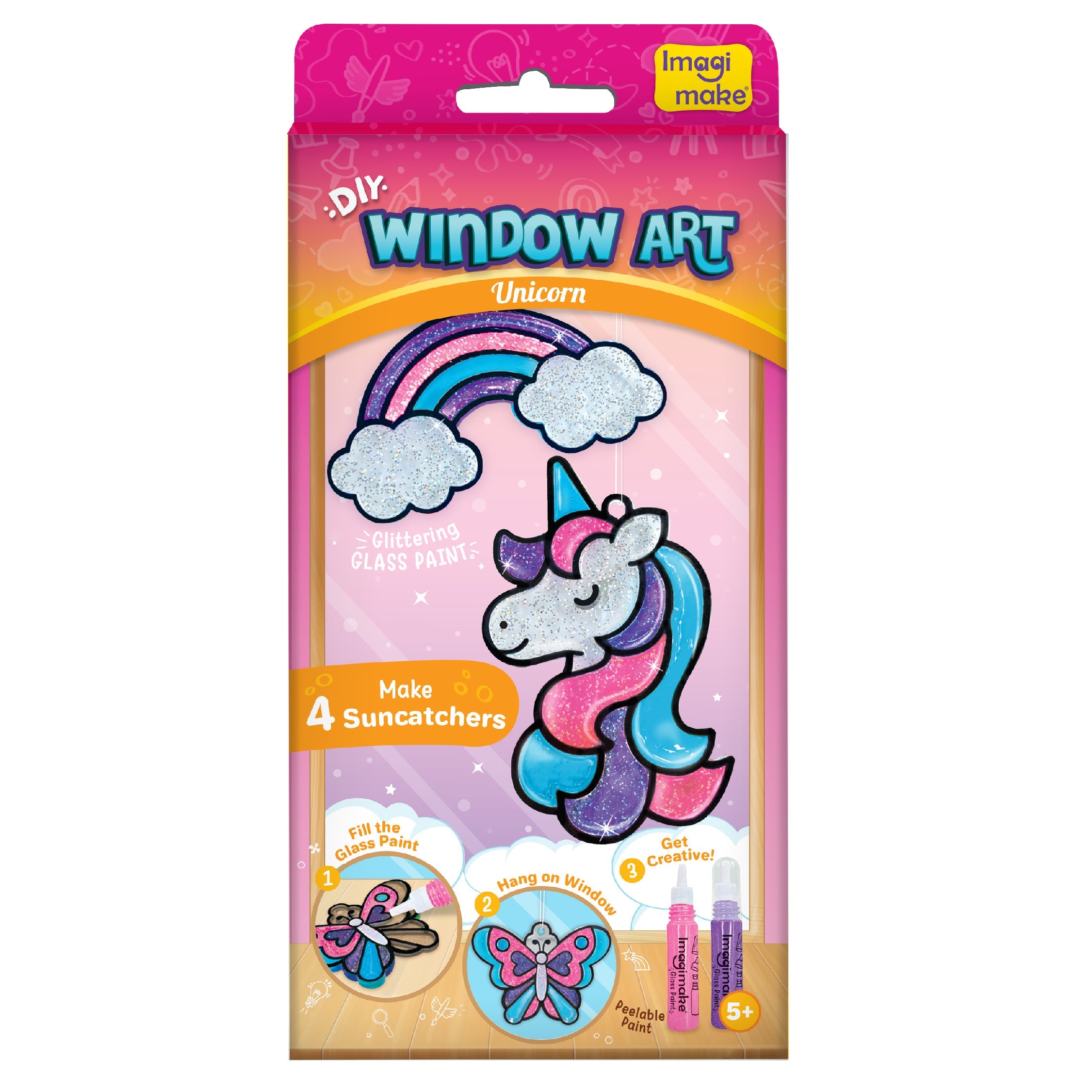 Imagimake Window Art Unicorn pictura sticla 5+ ani