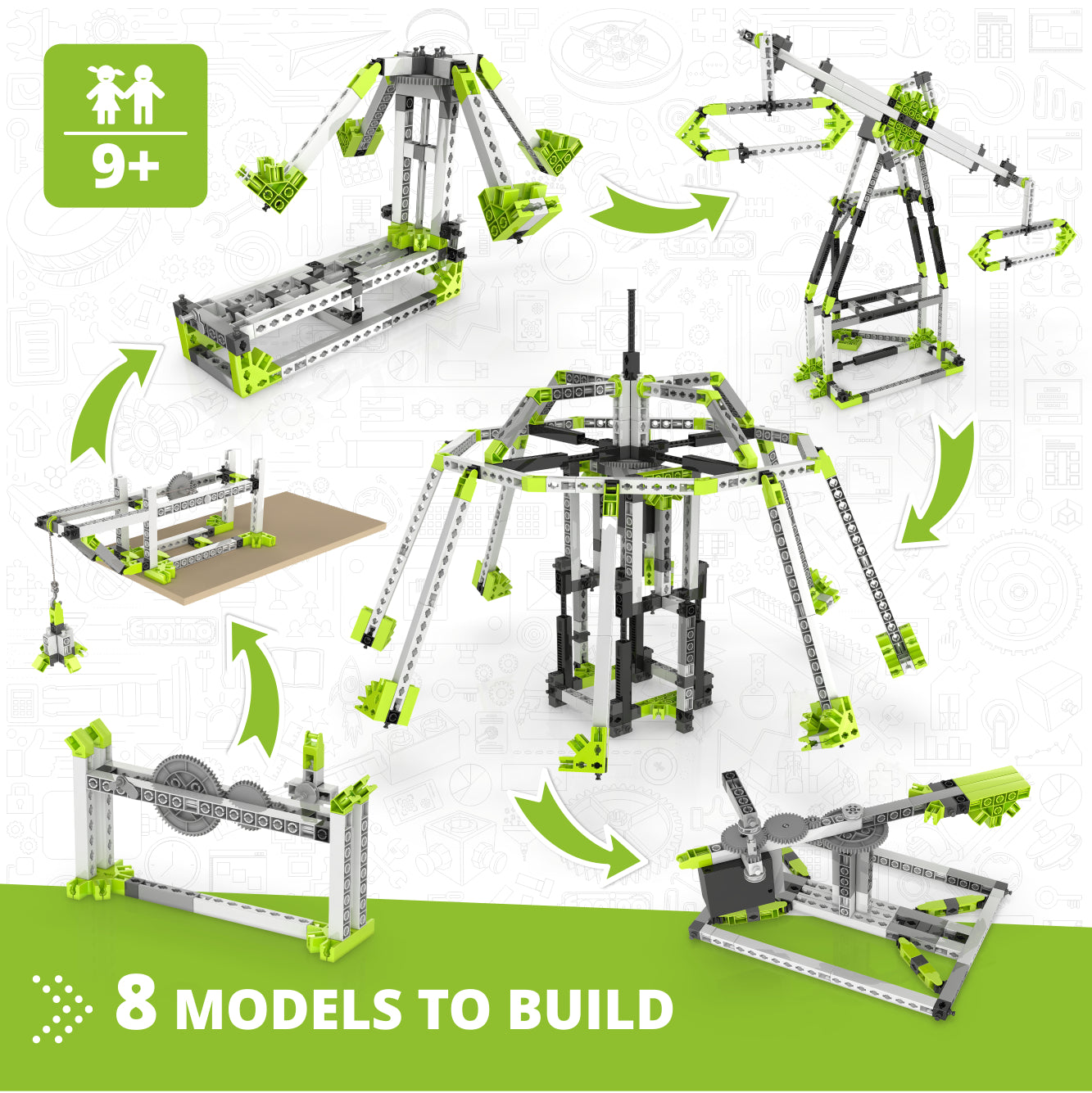 Engino Discovering STEM Amusement Park set constructie 8 modele 9+