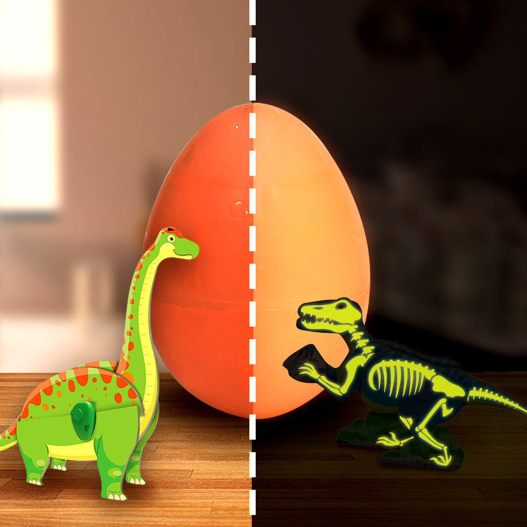 Imagimake Dino & Egg Orange jucarie dinozauri fosforescenti