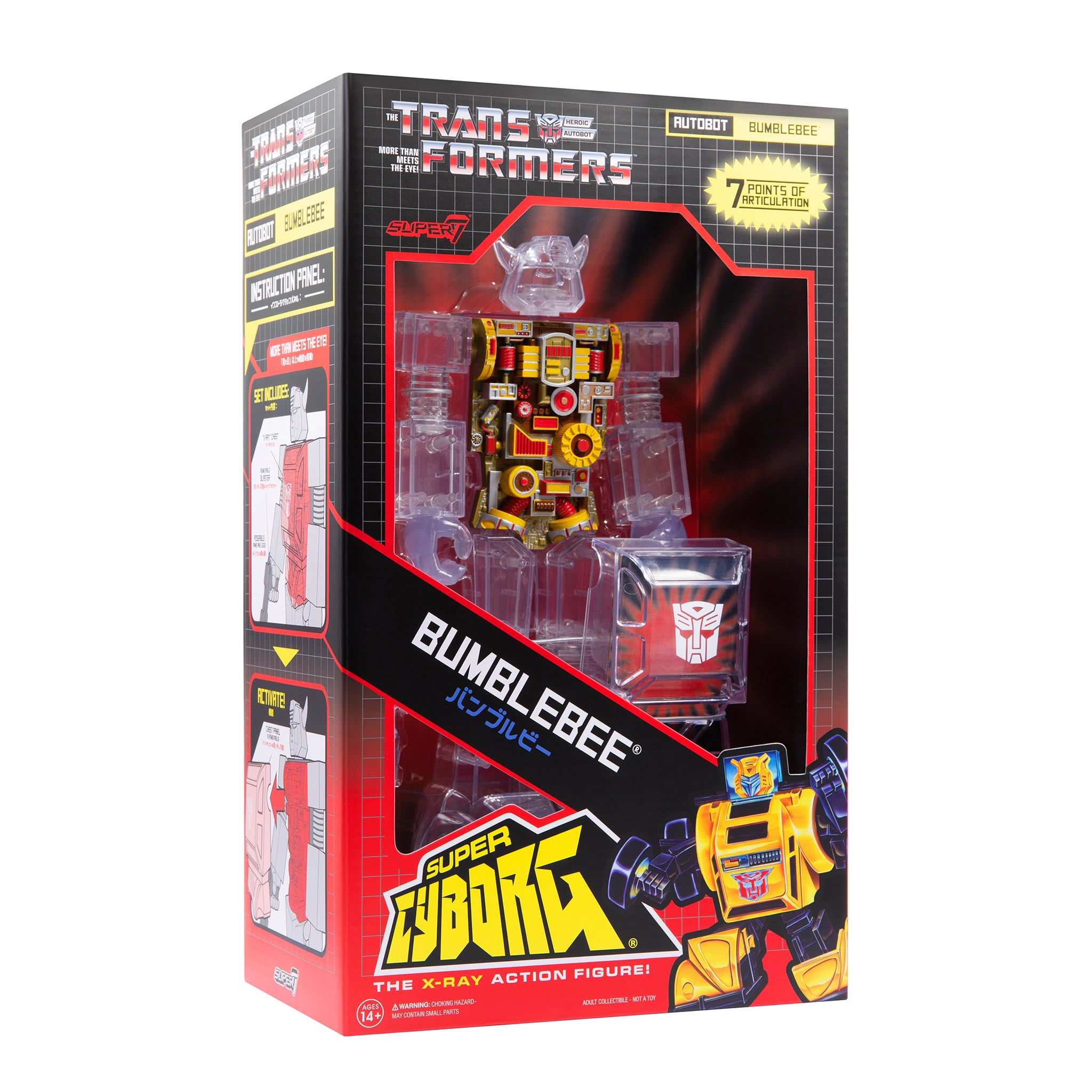 Super7 Transformers Bumblebee Super Cyborg Figurina Clear