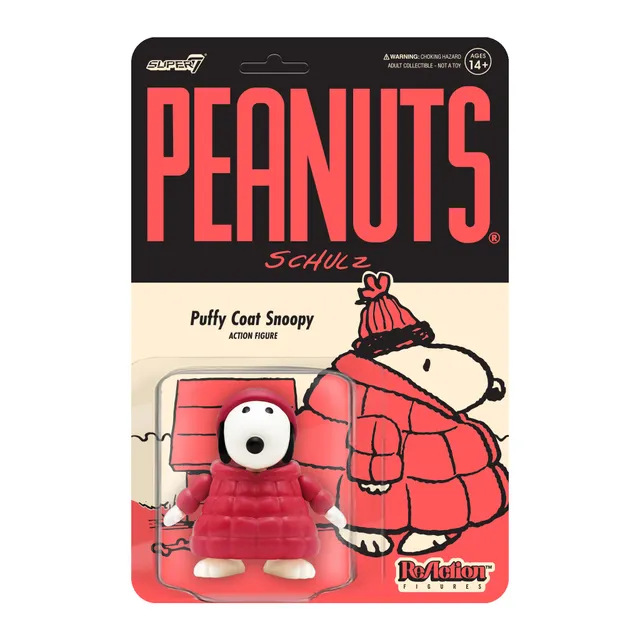 Super7 ReAction Peanuts Puffy Coat Snoopy figurina 9,5cm