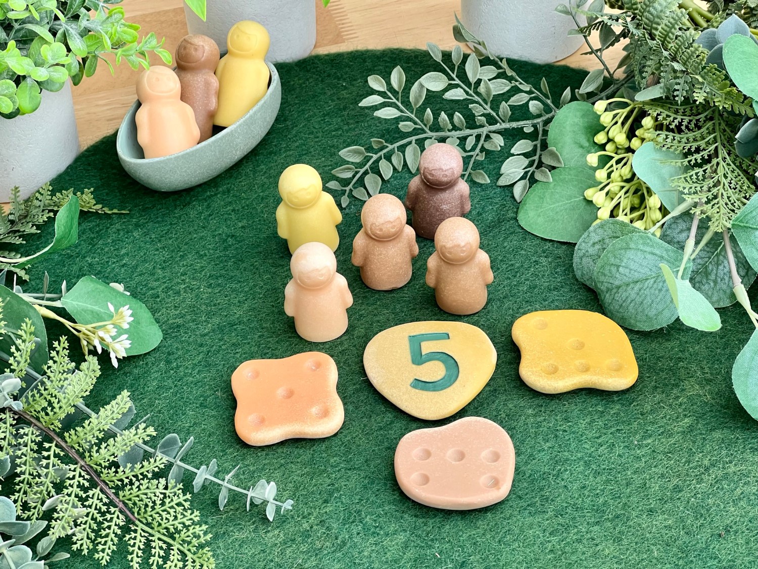 Yellow Door Numbers to Five Kit joc numere set 4 piese tactile