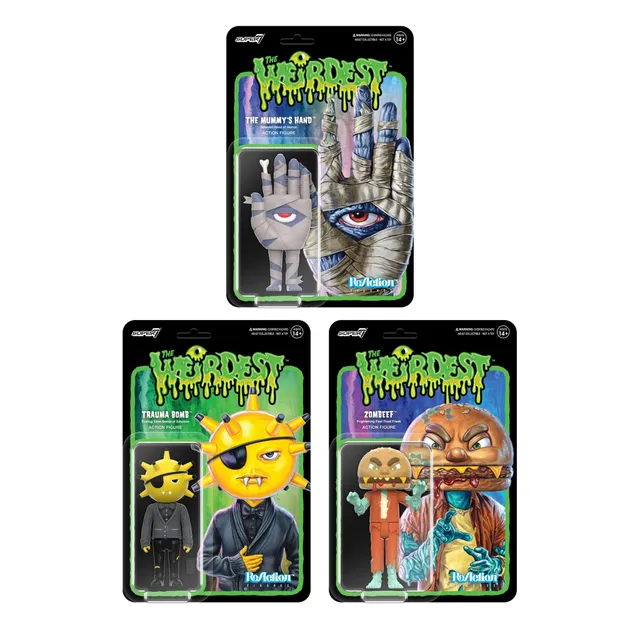 Super7 The Weirdest ReAction Trauma Bomb set 3 figurine