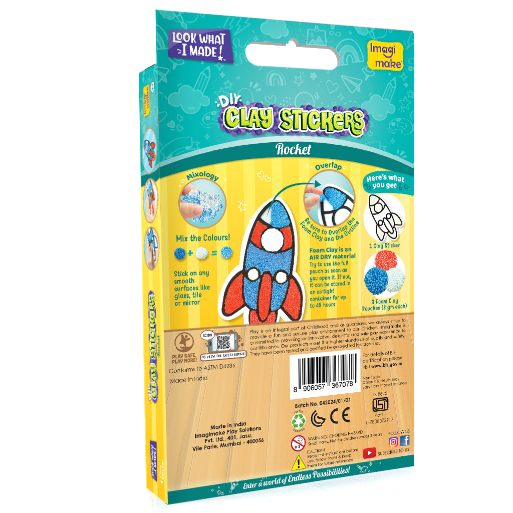 Imagimake Clay Stickers plastilină rachetă 1 planșă